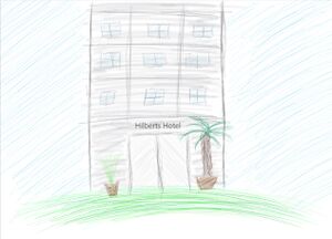 Hilberts Hotel auf einem Hügel